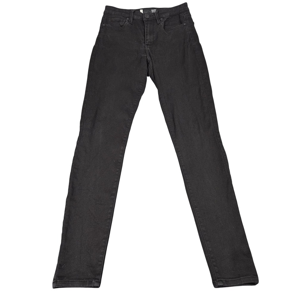 Kut from the Kloth Mia Skinny Jeans Womens 6 Black High Rise Stretch Denim Pants